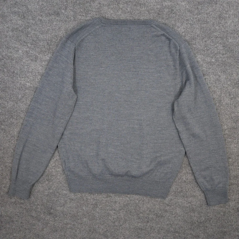 J Crew Sweater Mens L Gray Heather Merino Wool Blend Crewneck Pullover Preppy